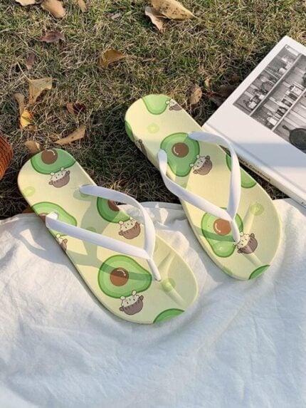 Fashion cute fruit print sandals