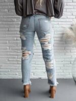 Fashion high waist ripped jeans