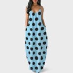 Fashion polka dot print suspender dress