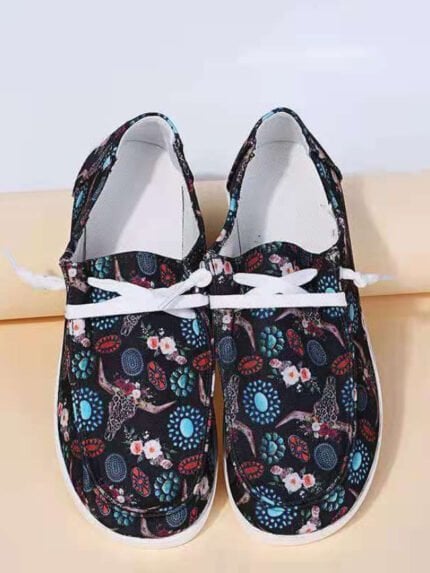 Fashion printed casual canvas shoes