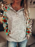 Fashion printed hooded thin top