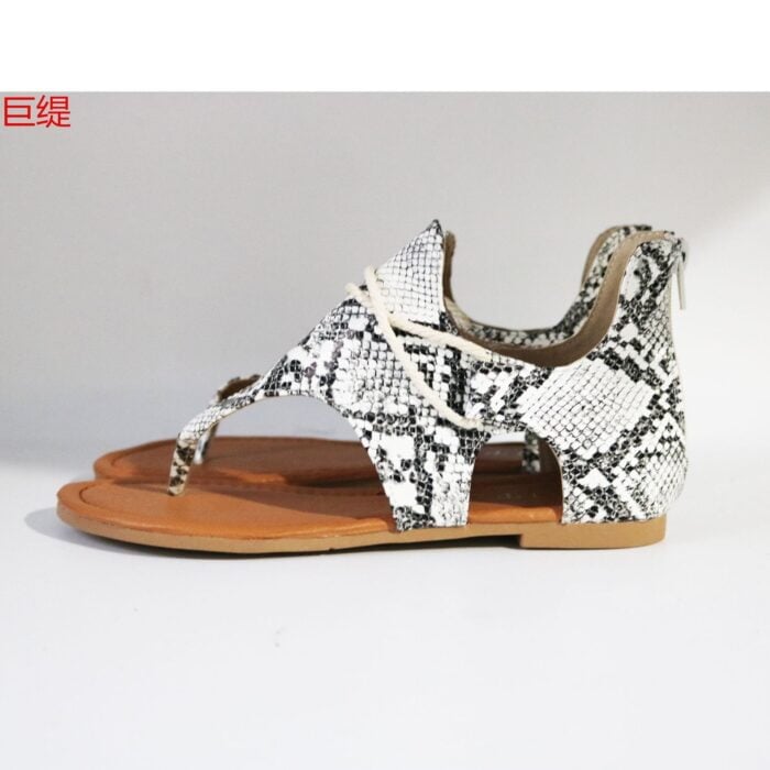 Fashion snake print flat sandals