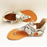 Fashion snake print flat sandals