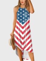 Flag Print Sleeveless Dress