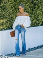 Flare Ripped High Rise Wide Leg Jeans