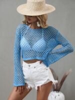 Wholesale Flared Sleeve Cutout Knit Top