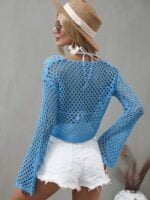 Wholesale Flared Sleeve Cutout Knit Top