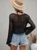 Wholesale Flared Sleeve Cutout Knit Top