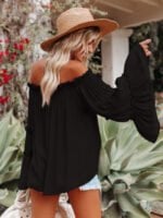 Wholesale Flared Sleeve Off Shoulder Sexy Top