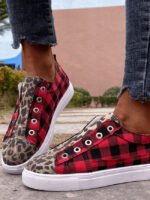 Flat Plaid Printed Canvas Shoes