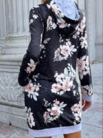 Floral Drawstring Hoodie Dress