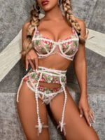 Wholesale Floral Embroidered Lace Erotic Lingerie