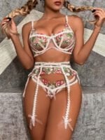 Wholesale Floral Embroidered Lace Erotic Lingerie