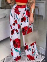 Floral Loose Casual Wide Leg Pants