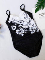 Wholesale Floral Pleated One-Piece Swimsuit