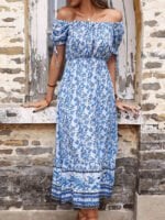 Floral Square Neck Midi Dress