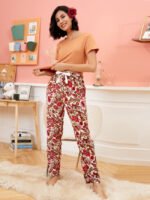 Wholesale Floral casual loungewear suit