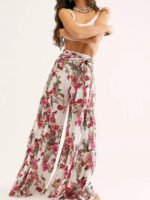 Wholesale Floral print loose wide-leg pants