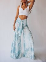 Wholesale Floral print loose wide-leg pants