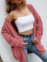 Fluffy Knit Cardigan Sweater