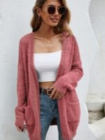 Fluffy Knit Cardigan Sweater