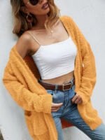 Fluffy Knit Cardigan Sweater