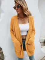 Fluffy Knit Cardigan Sweater