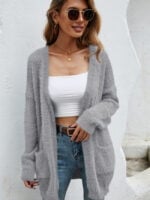 Fluffy Knit Cardigan Sweater