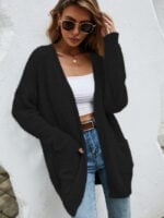 Fluffy Knit Cardigan Sweater