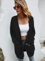 Fluffy Knit Cardigan Sweater