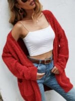 Fluffy Knit Cardigan Sweater