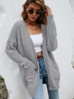 Fluffy Knit Cardigan Sweater