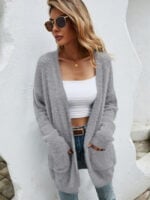 Fluffy Knit Cardigan Sweater