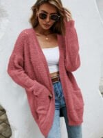 Fluffy Knit Cardigan Sweater