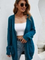 Fluffy Knit Cardigan Sweater