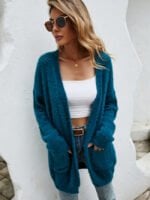 Fluffy Knit Cardigan Sweater