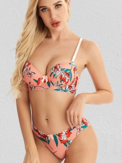 Fresh Floral Print Lingerie Set