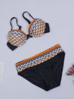 Geometric print bikini swimsuit