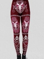 Goat Print Elastic High Waist Leggings