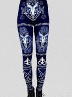 Goat Print Elastic High Waist Leggings