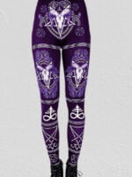 Goat Print Elastic High Waist Leggings