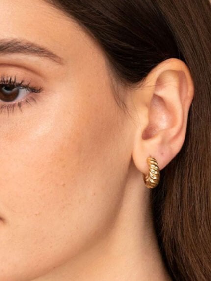 Golden simple hoop earrings