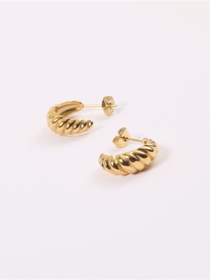 Golden simple hoop earrings