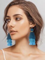 Gradient Colored Tassel Earrings