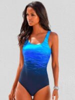 Wholesale Gradient halter one-piece swimsuit