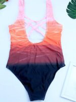 Wholesale Gradient halter one-piece swimsuit