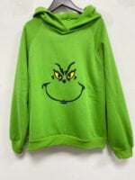 Green Funny Print Hooded Sweatshirt