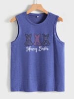 Wholesale HAPPY EASTER Printed Casual Tank Top