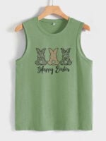 Wholesale HAPPY EASTER Printed Casual Tank Top