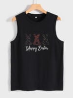 Wholesale HAPPY EASTER Printed Casual Tank Top